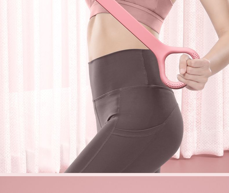 Maca em forma de 8 para fitness em casa, modelagem nas costas, faixa elástica com ombro aberto e faixa de alongamento nas costas para exercícios no ombro