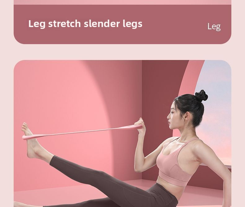 Maca em forma de 8 para fitness em casa, modelagem nas costas, faixa elástica com ombro aberto e faixa de alongamento nas costas para exercícios no ombro